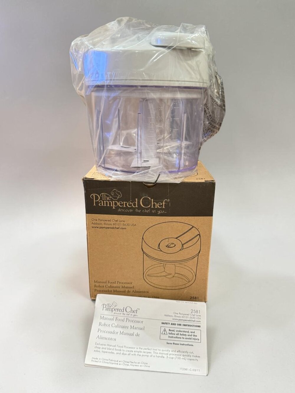 The Pampered Chef Manual Food Processor - NEW